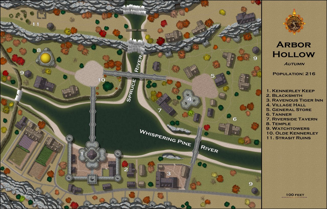 Nibirum Map: arbor hollow - autumn by Kevin Goebel (Royal Scribe)